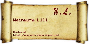 Weinwurm Lili névjegykártya